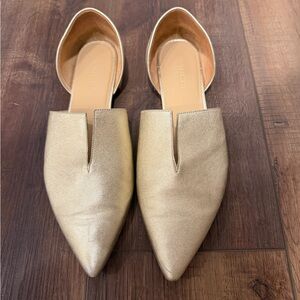 Vince Gold Pointed Toe Flats